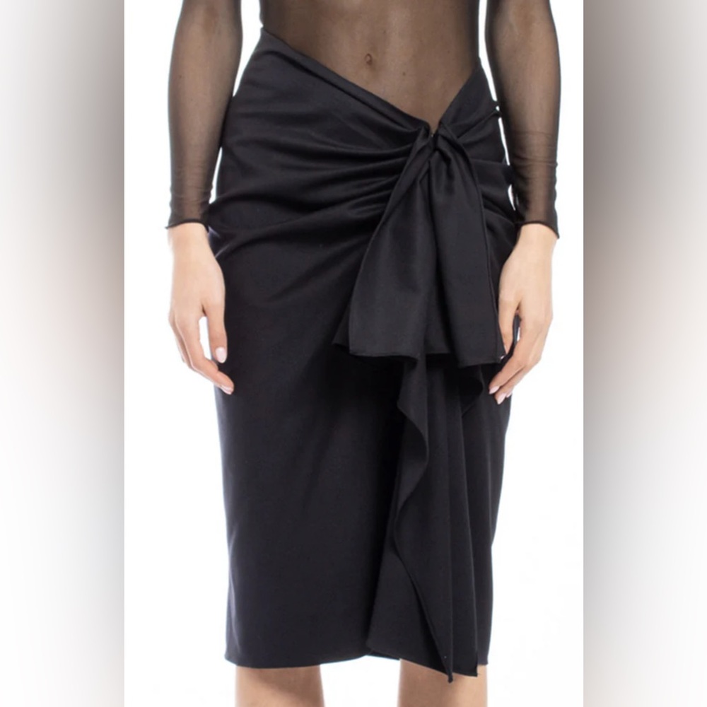 New! Mother of All Colette Midi Skirt in Black Sz Small $490 - Picture 4 of 8